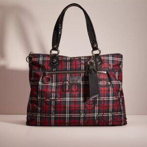 Coach Poppy Signature Tartan Glam Tote